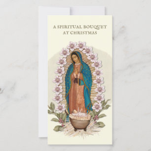 Cartão De Festividades Buquê espiritual Oração Católica Guadalupe Holida