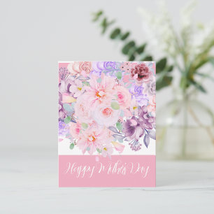 Cartão De Festividades Buquê Floral Vibrante Aquarela Personalizado