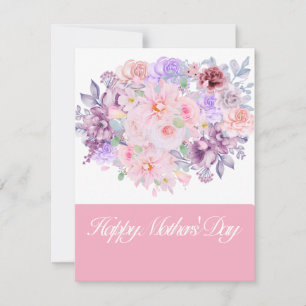 Cartão De Festividades Buquê Floral Vibrante em Aquarela Personalizado