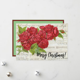 Cartão De Festividades Buquê Natal vintage vitoriano