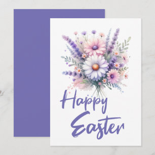 Cartão De Festividades Buquê Primavera de felz pascoa de de aquarela do