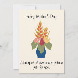 Cartão De Festividades Buquê Tropical do Dia das Mães