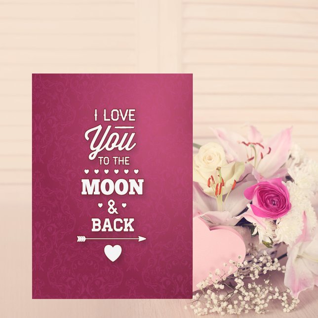 Cartão De Festividades Burgundy Damask Abstract Valentine (Criador carregado)