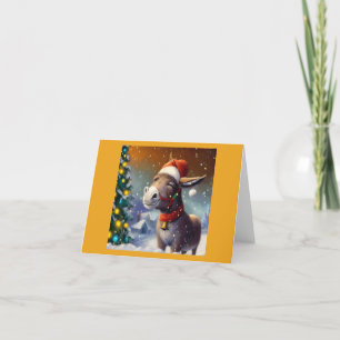 Cartão De Festividades Burro de Natal 1