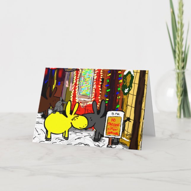 Cartão De Festividades burros na neve em Concord (Frente)