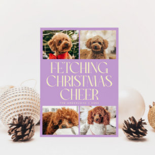 Cartão De Festividades Buscando Foto de Cachorro Natal Alegria Lemon Wist