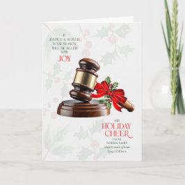 Cartão De Festividades Business Greeting Judicial Gavel Cheer Custom Name