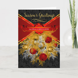 Cartão De Festividades Business Holiday Sleigh Bells in Red and Gold
