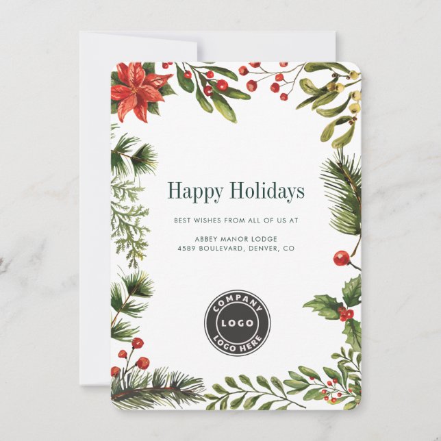 Cartão De Festividades  Business Logo Christmas Holiday 2026 Calendar (Frente)