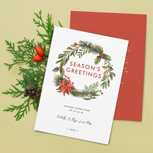 Cartão De Festividades Business Natal FESWREath (Business Christmas Festive Wreath Holiday Card)
