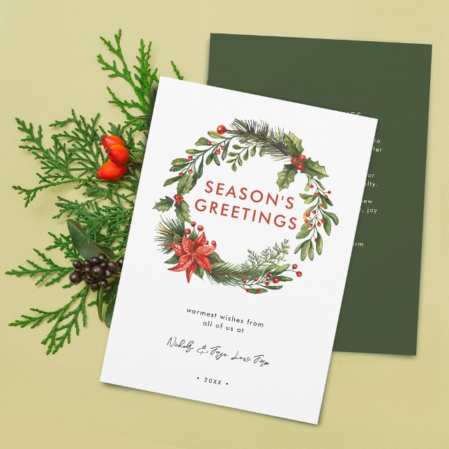 Cartão De Festividades Business Natal FESWREath (Business Christmas Festive Wreath Holiday Card)
