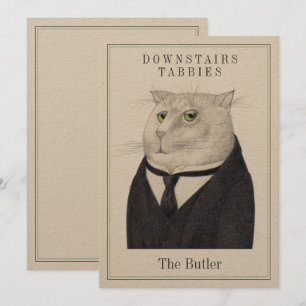 Cartão De Festividades BUTLER CAT 5x7 Placa Plana + Texto (em Kraft)