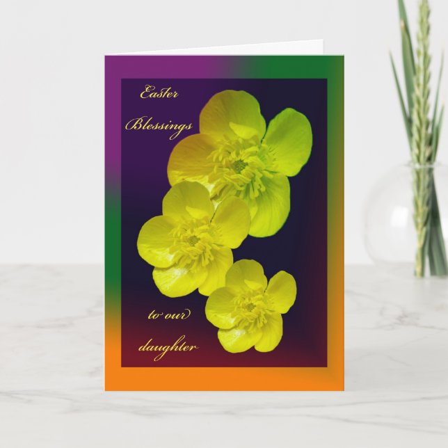 Cartão De Festividades Buttercup Easter Blessings Daughter Card (Frente)
