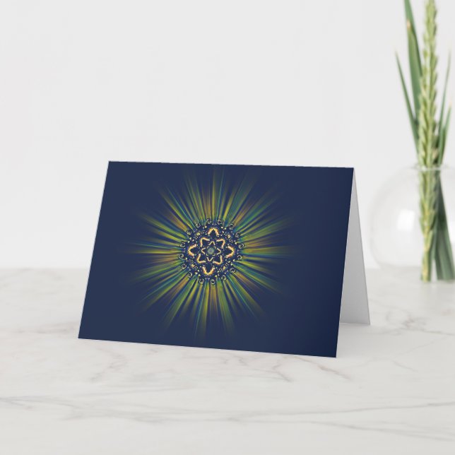 Cartão De Festividades Butterfly Light Mandala Winter Solstice Card (Frente)
