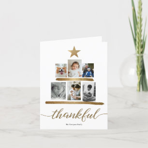 Cartão De Festividades Ca da Colagem de Árvore de Natal da Família "Graça