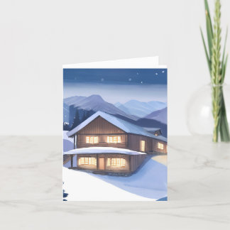 Cartão De Festividades Cabana de Inverno