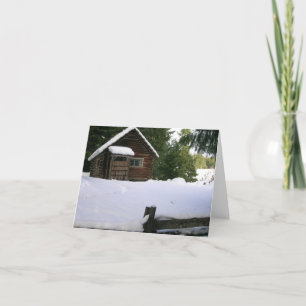 Cartão De Festividades Cabana nos Bosques Nevados