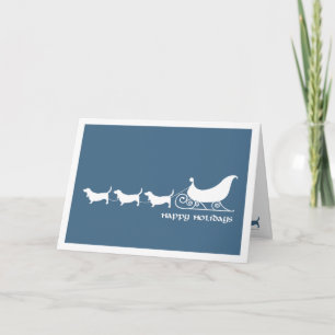 Cartão De Festividades Cabeça de Baixo Puxando Papais noeis