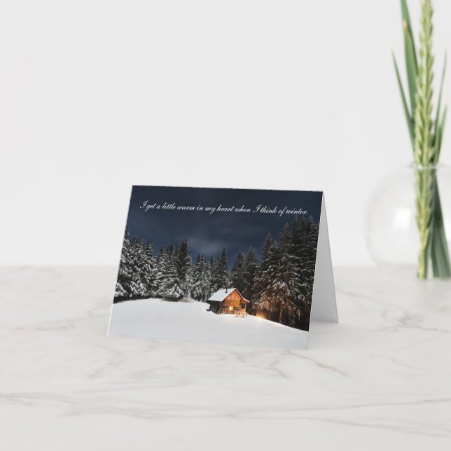 Cartão De Festividades Cabin in the woods - Season's Greetings Note Card (Frente)