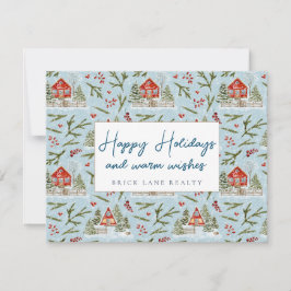 Cartão De Festividades Cabine Aconchegante Festivo Feliz Natal Imobiliári