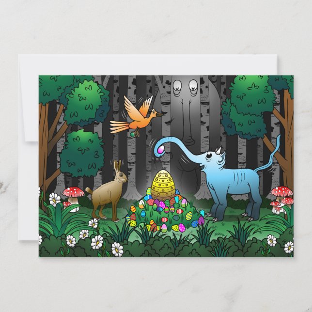 Cartão De Festividades Caça de Ovos de Páscoa (Frente)