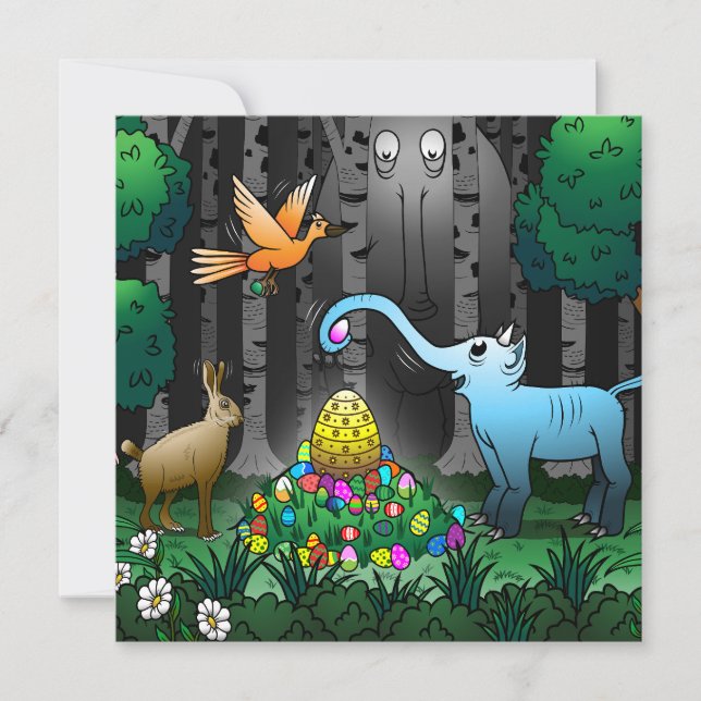 Cartão De Festividades Caça de Ovos de Páscoa (Frente)