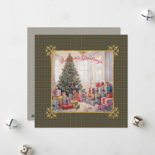 Cartão De Festividades Caça MacIntyre W Natal Xadrez Escocês