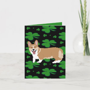 Cartão De Festividades Cachorrinho Corgi do Dia de São Patrício