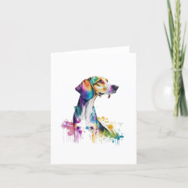 Cartão De Festividades Cachorro Americano De Foxhound Em Aquarela E Canet