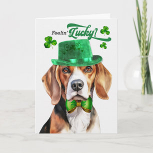 Cartão De Festividades Cachorro Beagle se Sentindo Sortudo no Dia de São