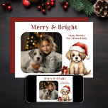 Cartão De Festividades Cachorro Bonito Vestindo um Cachorro de Papai Noel<br><div class="desc">Celebre o Natal com o nosso "Cute Puppy" num Cartão de Férias de Cachorro Santa Hat! Com um filhote adorável, esta placa personalizável espalha alegria festiva. Compartilhe-o com entes queridos e adicione sua família ou foto de cachorro favorita para um toque pessoal. Compartilhe a alegria da estação com este cartão...</div>