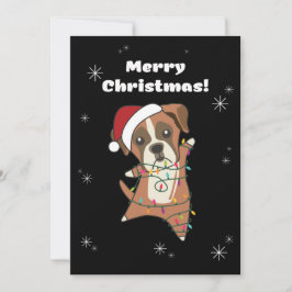 Cartão De Festividades Cachorro Boxer Natal Neve Inverno Animais Cães