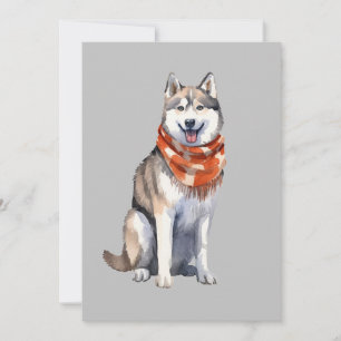 Cartão De Festividades Cachorro Cachorro Siberiano