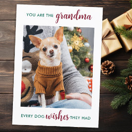 Cartão De Festividades Cachorro Cachorro Vovó Natal Personalizado Foto de