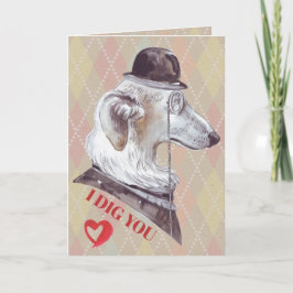 Cartão De Festividades Cachorro Cavalheiro Eu Cavou Você