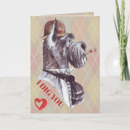 Cartão De Festividades Cachorro Cavalheiro Terrier Eu Cavou Você