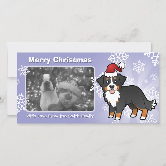 Cartão De Festividades Cachorro da Montanha Bernese de Natal (Frente)