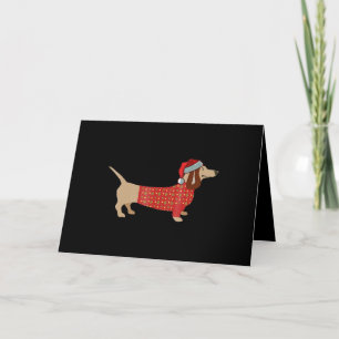 Cartão De Festividades Cachorro Dachshund Doxie Weiner de Natal