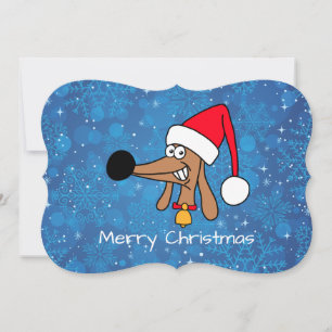 Cartão De Festividades Cachorro Dachshund Natalino Festivo
