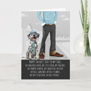 Cartão De Festividades Cachorro dálmata feliz e papai, divertido Dia dos 
