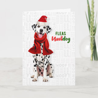 Cartão De Festividades Cachorro dálmata fofo piadas de pulgas Navidog Nat