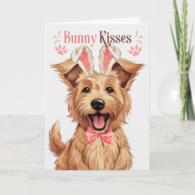 Cartão De Festividades Cachorro de Berger Picard em Ursos Coelhados para  (Frente)