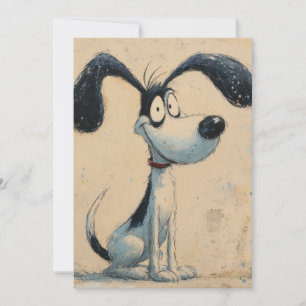 Cartão De Festividades Cachorro de Desenho Animado Engraçado – Arte de Ca
