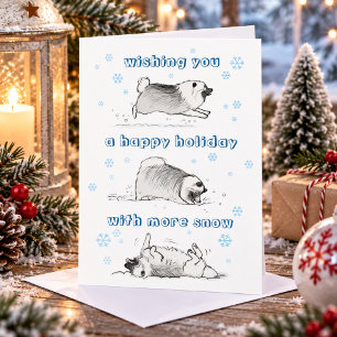 Cartão De Festividades Cachorro de desenho animado Keeshond engraçado N