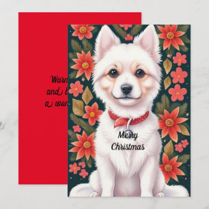 Cartão De Festividades Cachorro de Natal