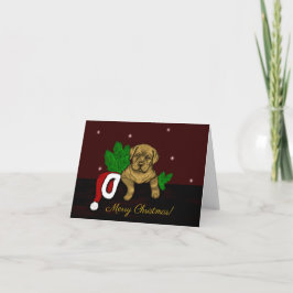 Cartão De Festividades Cachorro de Natal