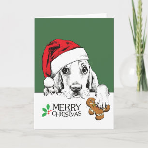 Cartão De Festividades Cachorro de Natal