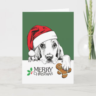 Cartão De Festividades Cachorro de Natal