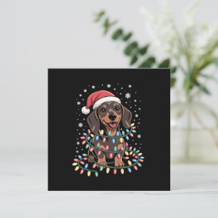 Cartão De Festividades Cachorro de Natal Dachshund Papai Noel Xmas Wiener