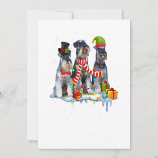 Cartão De Festividades Cachorro de Natal Schnauzer Miniatura Fofo